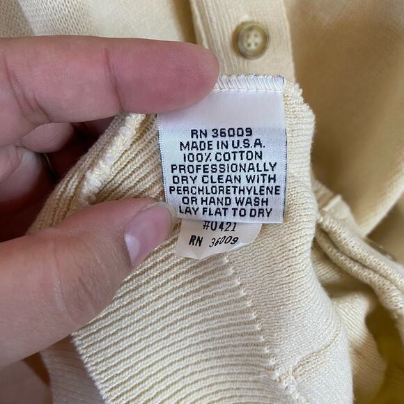 Calvin Klein Sport/Petite Yellow Cardigan Sweater Size Medium - Picture 7 of 8